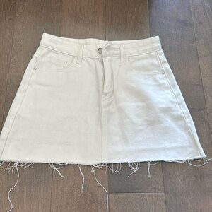 white denim skirt